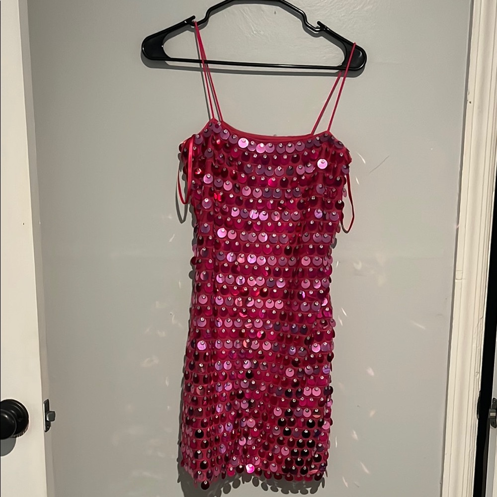 Hello Molly Pink Sequin Mini Dress